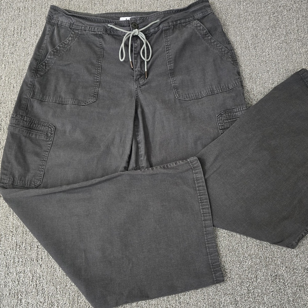 Arula Gray Cargo Pants Plus 14 High Rise Wide Leg Utility Streetwear Boho